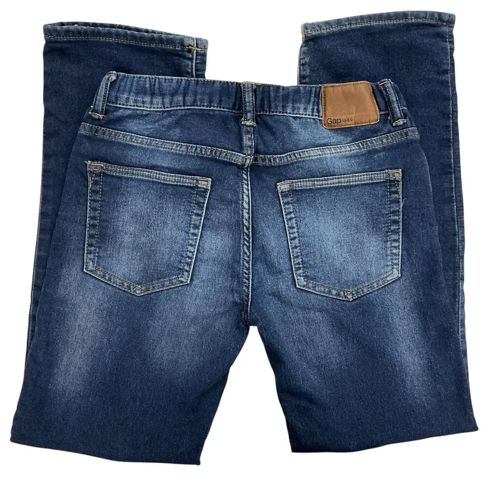 Gap Kids‎ 1969 Girls 12 Denim Jeans Regular Straight Knit Lined Medium Wash